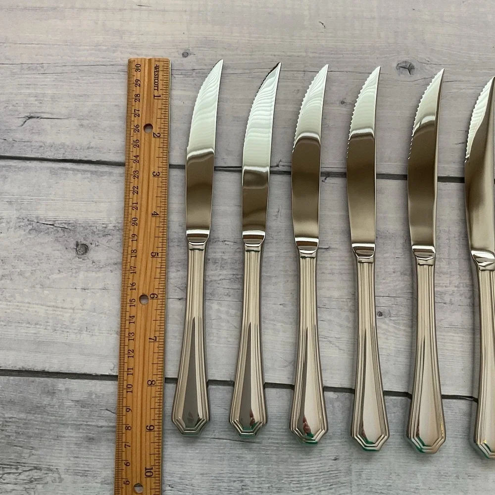 Wallace ARLINGTON Steak Knives Set Of 6 Stainless Steel Flatware #3